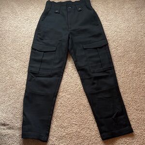 Banana Republic Black Wool Straight Leg Cargo Pants